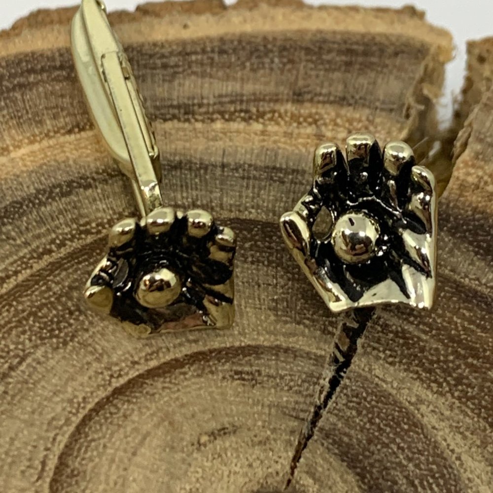 Gold Baseball Glove Cuff Links